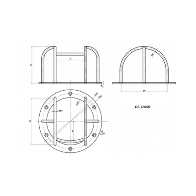 Защитный антивандальный кожух DS-120/95b для купольных видеокамер