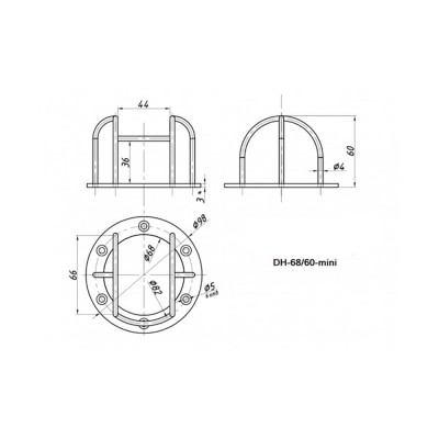 Защитный антивандальный кожух DH-68/60b-mini для купольных видеокамер.