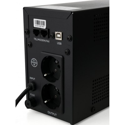 Источник бесперебойного питания Vinga VPC-600MU 600ВА / 360 Вт с LCD-дисплеем с USB в металлическом корпусе