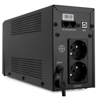 Источник бесперебойного питания Vinga VPC-600MU 600ВА / 360 Вт с LCD-дисплеем с USB в металлическом корпусе