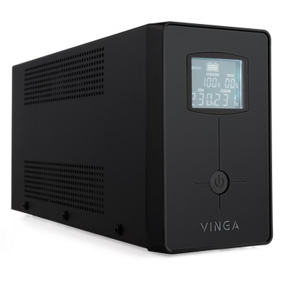 Источник бесперебойного питания Vinga VPC-600MU 600ВА / 360 Вт с LCD-дисплеем с USB в металлическом корпусе