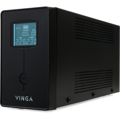 Источник бесперебойного питания Vinga VPC-600MU 600ВА / 360 Вт с LCD-дисплеем с USB в металлическом корпусе