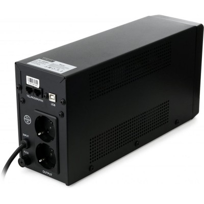 Источник бесперебойного питания Vinga VPC-600MU 600ВА / 360 Вт с LCD-дисплеем с USB в металлическом корпусе