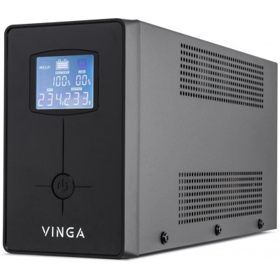 Джерело безперебійного живлення Vinga VPC-1200MU 1200ВА / 720 Вт з LCD-дисплеєм з USB у металевому корпусі Джерело безперебійного живлення Vinga VPC-1200MU 1200ВА / 720 Вт з LCD-дисплеєм з USB у металевому корпусі