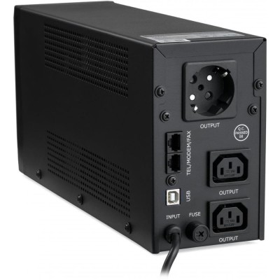 Источник бесперебойного питания Vinga VPE-850PRMU 850ВА / 480 Вт с LED-индикацией с USB в металлическом корпусе