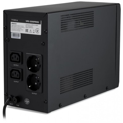 Источник бесперебойного питания Vinga VPE-1500PRM2 1500ВА / 900 Вт с LED-индикацией в металлическом корпусе