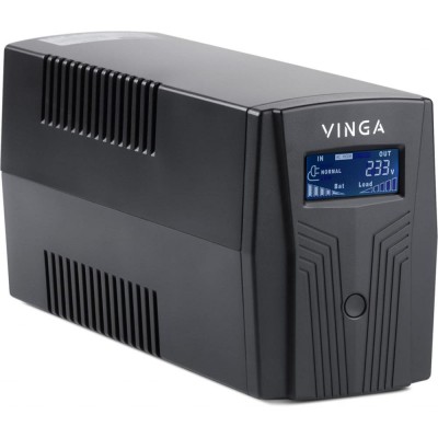 Источник бесперебойного питания Vinga VPC-800P 800ВА / 480 Вт с LCD-дисплеем в пластиковом корпусе