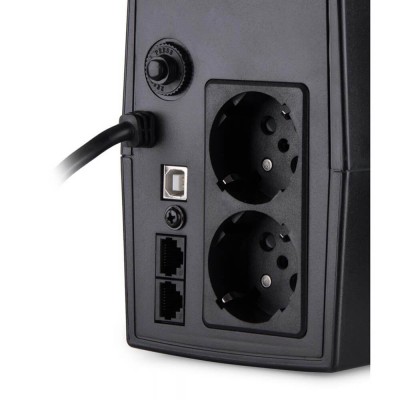 Источник бесперебойного питания Vinga VPC-600PU 600ВА / 360 Вт с LCD-дисплеем с USB в пластиковом корпусе