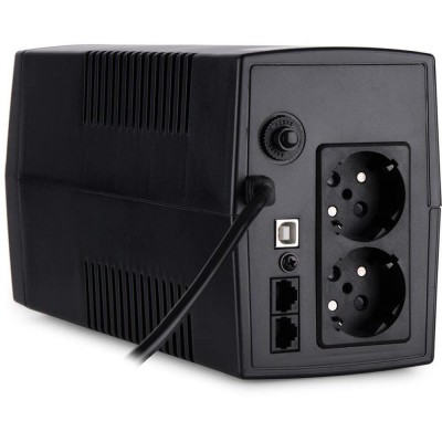 Источник бесперебойного питания Vinga VPC-600PU 600ВА / 360 Вт с LCD-дисплеем с USB в пластиковом корпусе