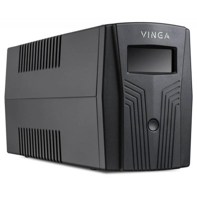 Джерело безперебійного живлення Vinga VPC-800PU 800ВА / 480 Вт з LCD-дисплеєм з USB у пластиковому корпусі