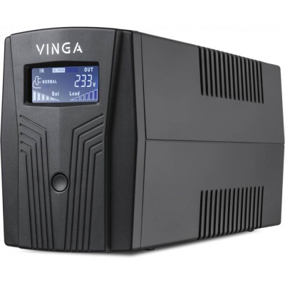 Джерело безперебійного живлення Vinga VPC-1200PU 1200ВА / 720 Вт з LCD-дисплеєм з USB у пластиковому корпусі Джерело безперебійного живлення Vinga VPC-1200PU 1200ВА / 720 Вт з LCD-дисплеєм з USB у пластиковому корпусі