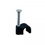 Скоба кругла з цвяхом для кабелю R-8 чорна (100 шт.) Скоба кругла з цвяхом для кабелю R-8 чорна (100 шт.)