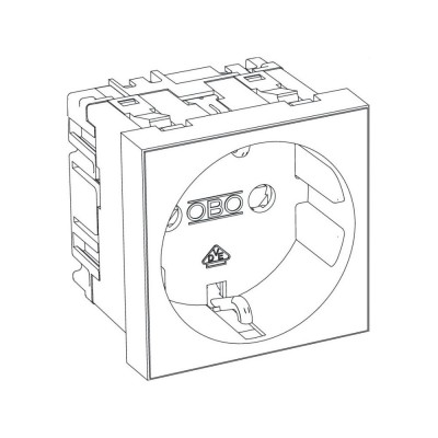 Розетка OBO Bettermann modul 45 із заземленням і шторками 250 В 16 A червона