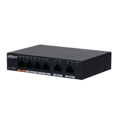 Неуправляемый гигабитный PoE коммутатор Dahua PFS3006-4GT-60 с 4 портами PoE Неуправляемый гигабитный PoE коммутатор Dahua PFS3006-4GT-60 с 4 портами PoE