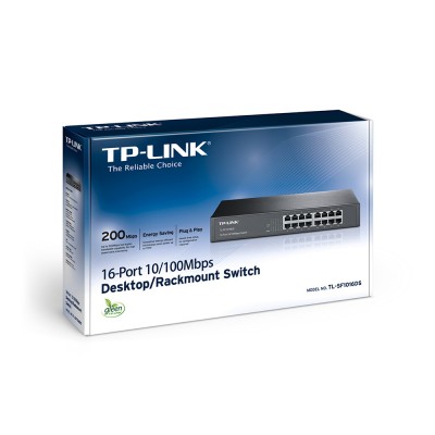 Комутатор TP-Link TL-SF1016DS 16-портовий некерований Комутатор TP-Link TL-SF1016DS 16-портовий некерований