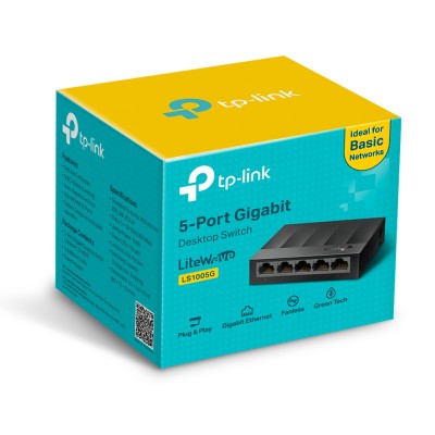 Комутатор TP-Link LiteWave LS1005G 5-портовий некерований Комутатор TP-Link LiteWave LS1005G 5-портовий некерований