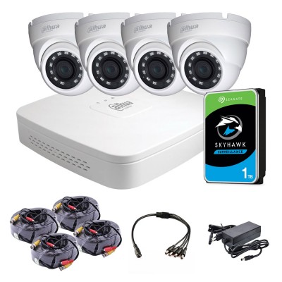 Комплект видеонаблюдения внутренний 2 Мп: видеорегистратор DH-XVR4104C-I, 4 камеры HAC-HDW1200MP-0280B, жесткий диск, блок питания, разветвитель питания, 4 BNC-power кабеля Комплект видеонаблюдения внутренний 2 Мп: видеорегистратор DH-XVR4104C-I, 4 камеры HAC-HDW1200MP-0280B, жесткий диск, блок питания, разветвитель питания, 4 BNC-power кабеля