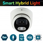 IP-відеокамера 8 Мп SEVEN IP-7218PA-DL white 2,8 мм з розумним подвійним підсвічуванням