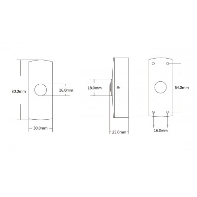 Кнопка виходу металева накладна SEVEN K-781