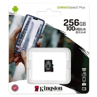 Карта пам'яті microSDXC Kingston Canvas Select Plus 256 GB Class 10 А1 UHS-1 Карта пам'яті microSDXC Kingston Canvas Select Plus 256 GB Class 10 А1 UHS-1