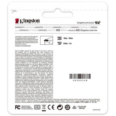 Карта памяти microSDXC Kingston Canvas Select Plus 256 GB Class 10 А1 UHS-1