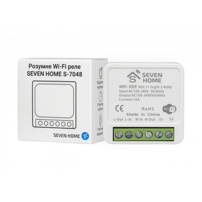 Розумне Wi-Fi реле SEVEN HOME S-7048 Розумне Wi-Fi реле SEVEN HOME S-7048