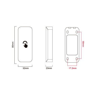 Кнопка виходу сенсорна пластикова накладна SEVEN K-7499S