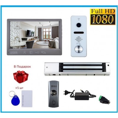 Комплект контролю доступу з магнітним замком 280 кг та домофоном в офіс SEVEN KD-7820