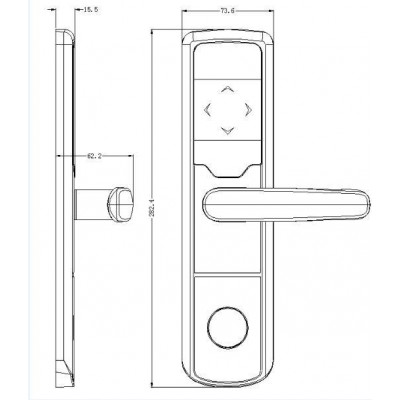 Электронный RFID замок для гостиниц, отелей и хостелов SEVEN LOCK SL-7731 silver