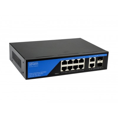 Гигабитный PoE коммутатор 8 портов SEVEN P-7328FG-2SFP