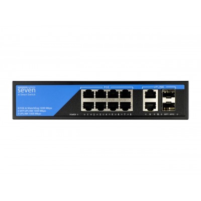 Гигабитный PoE коммутатор 8 портов SEVEN P-7328FG-2SFP