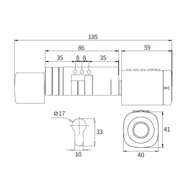 Розумний дверний біометричний замок (циліндр) SEVEN LOCK SL-7773BF silver (40-106 мм)