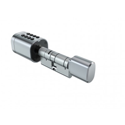 Умный дверной биометрический замок (цилиндр) SEVEN LOCK SL-7774BF silver (35-90 мм)