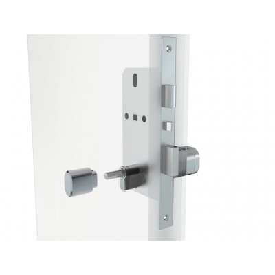 Умный дверной биометрический замок (цилиндр) SEVEN LOCK SL-7774BF silver (35-90 мм)