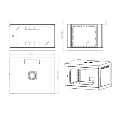 Шкаф настенный CSV Wallmount Lite 9U-450 (перф)