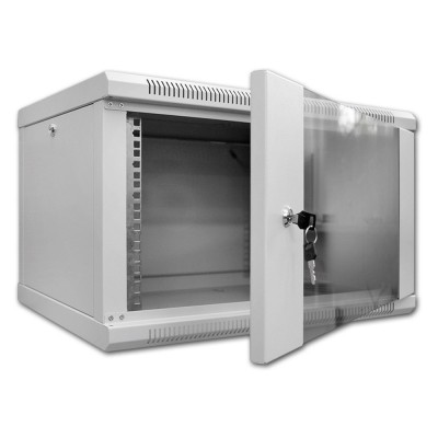 Шкаф серверный SteelNet 12U 600 x 450 для сетевого оборудования (стекло, серый)