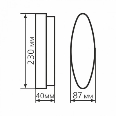 Светильник ERKA 1165 LED-P 12 W 4200К овальный прозрачный/прозрачный IP 65