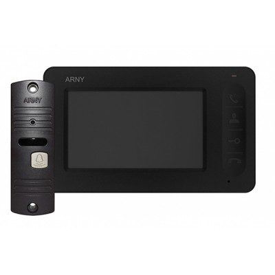 Комплект відеодомофона Arny AVD-4005 (чорний/коричневий)