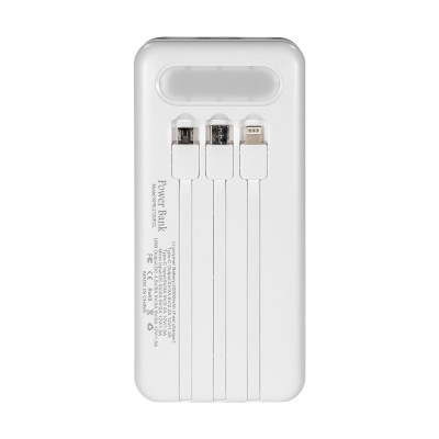 Повербанк 20000mAh Power Bank Kraft KPB-2120FCL White 22.5W QC3.0 LED-фонарь