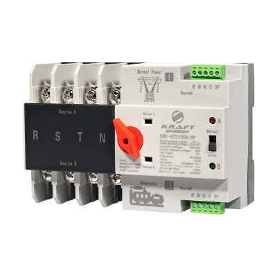 Автоматический переключатель (АВР) под DIN-рейку Kraft KRF-ATS100A/4p 4 полюса