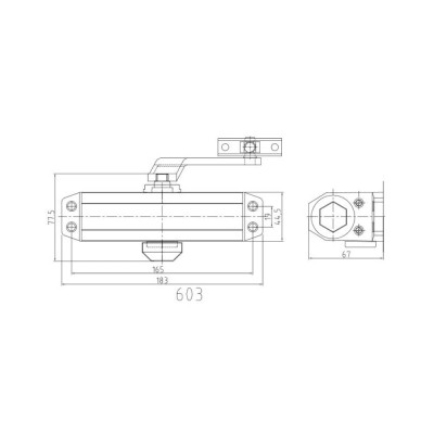 Дверной доводчик Dortec DT-63 White Дверной доводчик Dortec DT-63 White