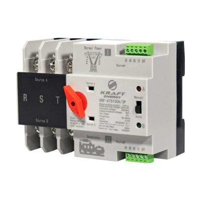 Автоматический переключатель (АВР) под DIN-рейку Kraft KRF-ATS100A/3p 3 полюса