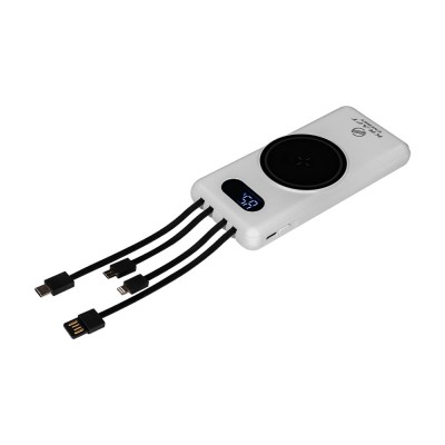 Повербанк 10000mAh Power Bank Kraft KPB-1110W White беспроводная зарядка Повербанк 10000mAh Power Bank Kraft KPB-1110W White беспроводная зарядка