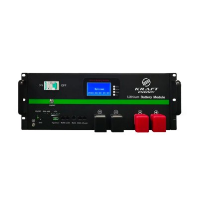 Аккумуляторная батарея литий-железо-фосфатная 48В 10240Втг Kraft KRF-48/200BRM LiFePO4 монтаж в стойку 19" Аккумуляторная батарея литий-железо-фосфатная 48В 10240Втг Kraft KRF-48/200BRM LiFePO4 монтаж в стойку 19"