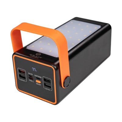 Повербанк 70000mAh Power Bank Kraft KPB-2470FCL Black 22.5W QC3.0 LED-фонарь Повербанк 70000mAh Power Bank Kraft KPB-2470FCL Black 22.5W QC3.0 LED-фонарь