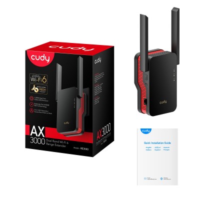 WiFi 6 Mesh ретранслятор Cudy RE3000 Black гигабитный WiFi 6 Mesh ретранслятор Cudy RE3000 Black гигабитный
