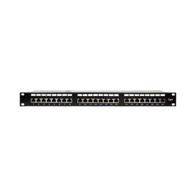 Патч-панель 24 порти NVC-PN-12/24 CAT5/CAT6 19" 1U екранована