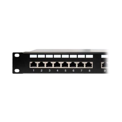 Патч-панель 24 порти NVC-PN-12/24 CAT5/CAT6 19" 1U екранована