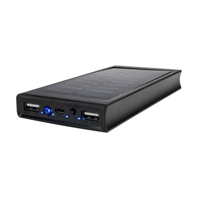 Повербанк с солнечной панелью 20000mAh Power Bank Kraft KPB-1020SLIM Black LED-фонарь Повербанк с солнечной панелью 20000mAh Power Bank Kraft KPB-1020SLIM Black LED-фонарь