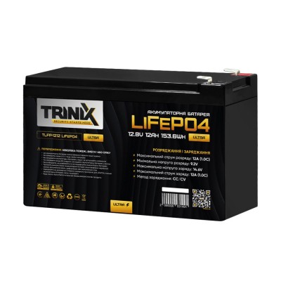 Акумуляторна батарея літій-залізо-фосфатна 12.8В 12А*год Trinix TLFP-1212 Ultra LiFePO4 (Black) Акумуляторна батарея літій-залізо-фосфатна 12.8В 12А*год Trinix TLFP-1212 Ultra LiFePO4 (Black)